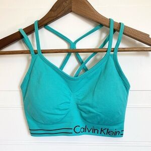 NWOT Calvin Klein Blue Sports Bra Size Small